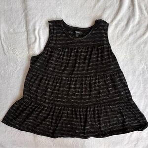 Simply Vera Vera Wang Black Striped Tiered Tank Top